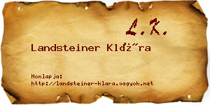 Landsteiner Klára névjegykártya